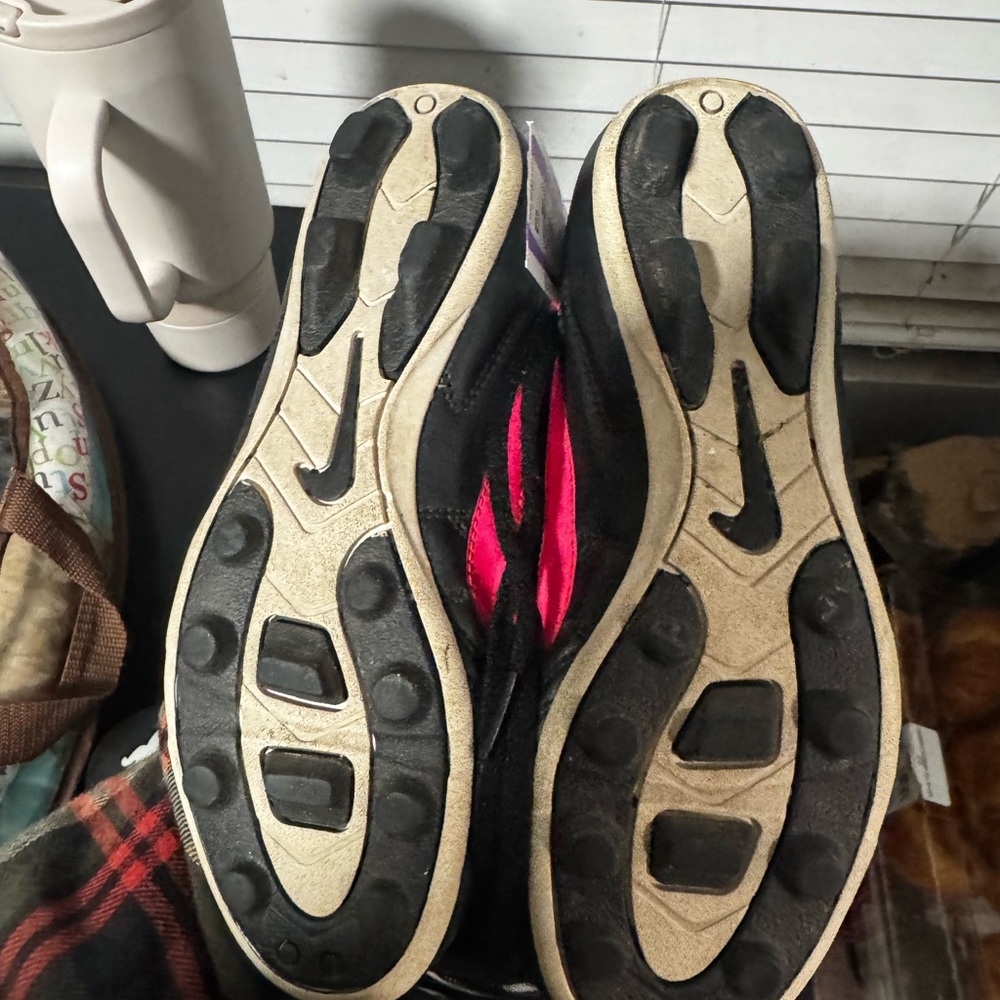 Nike Black and Pink soccer cleats
